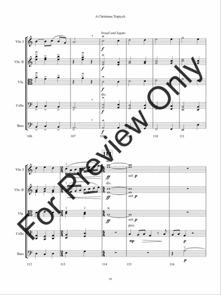 A Christmas Triptych String Orchestra scores gallery preview page 13