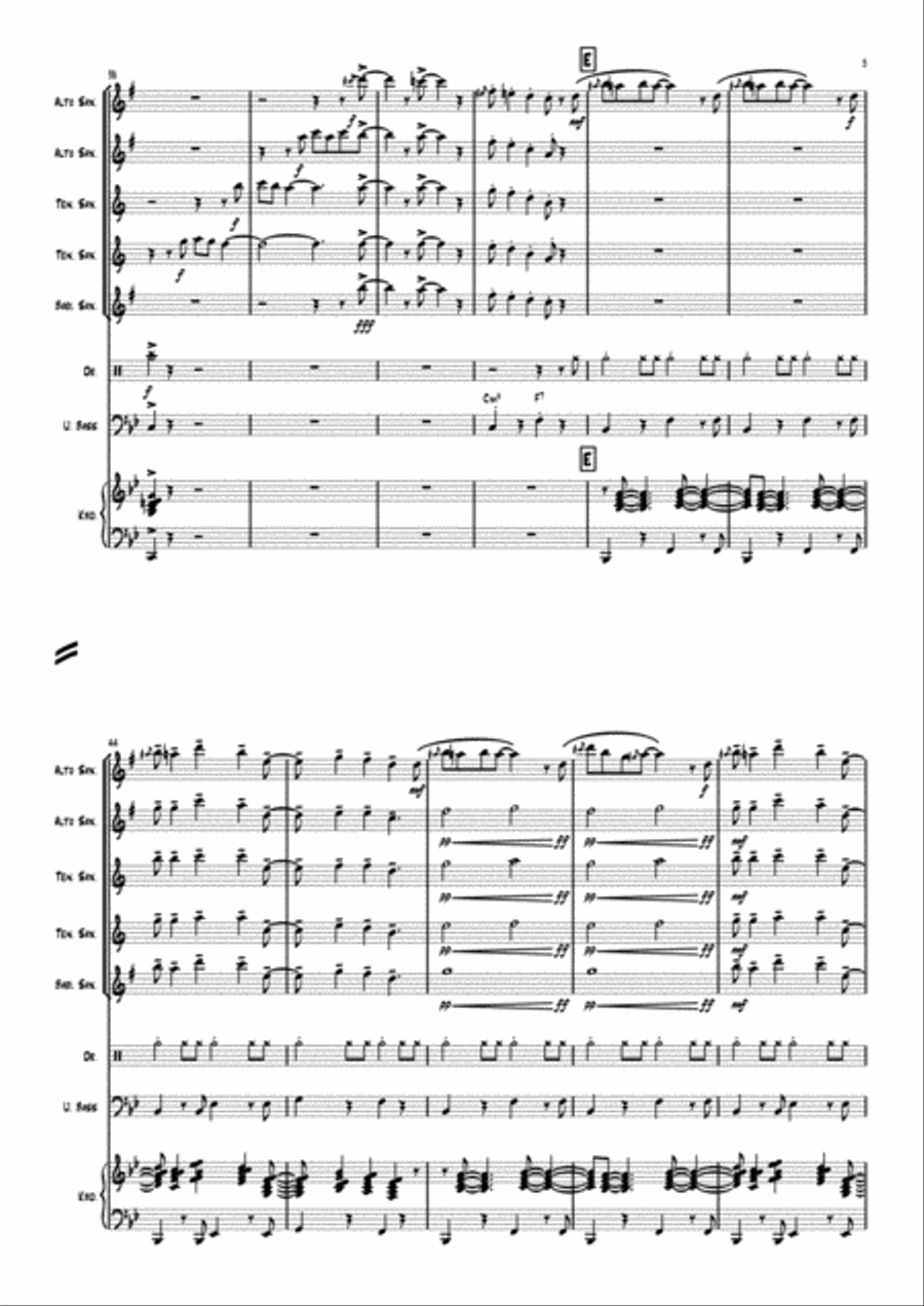 Escalator Funk (Swing) Jazz Ensemble scores gallery preview page 5