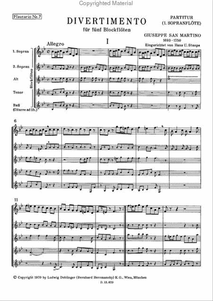 Divertimento B-Dur Recorder scores gallery preview page 2