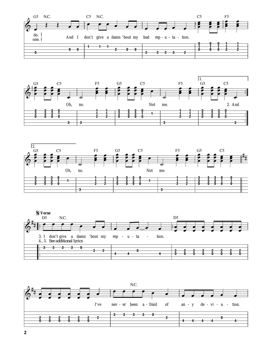 Bad Reputation Acoustic Guitar scores gallery preview page 2