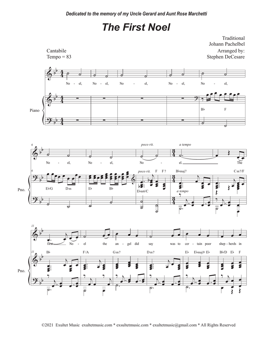 The First Noel (Unison choir) Unison Choir scores gallery preview page 1