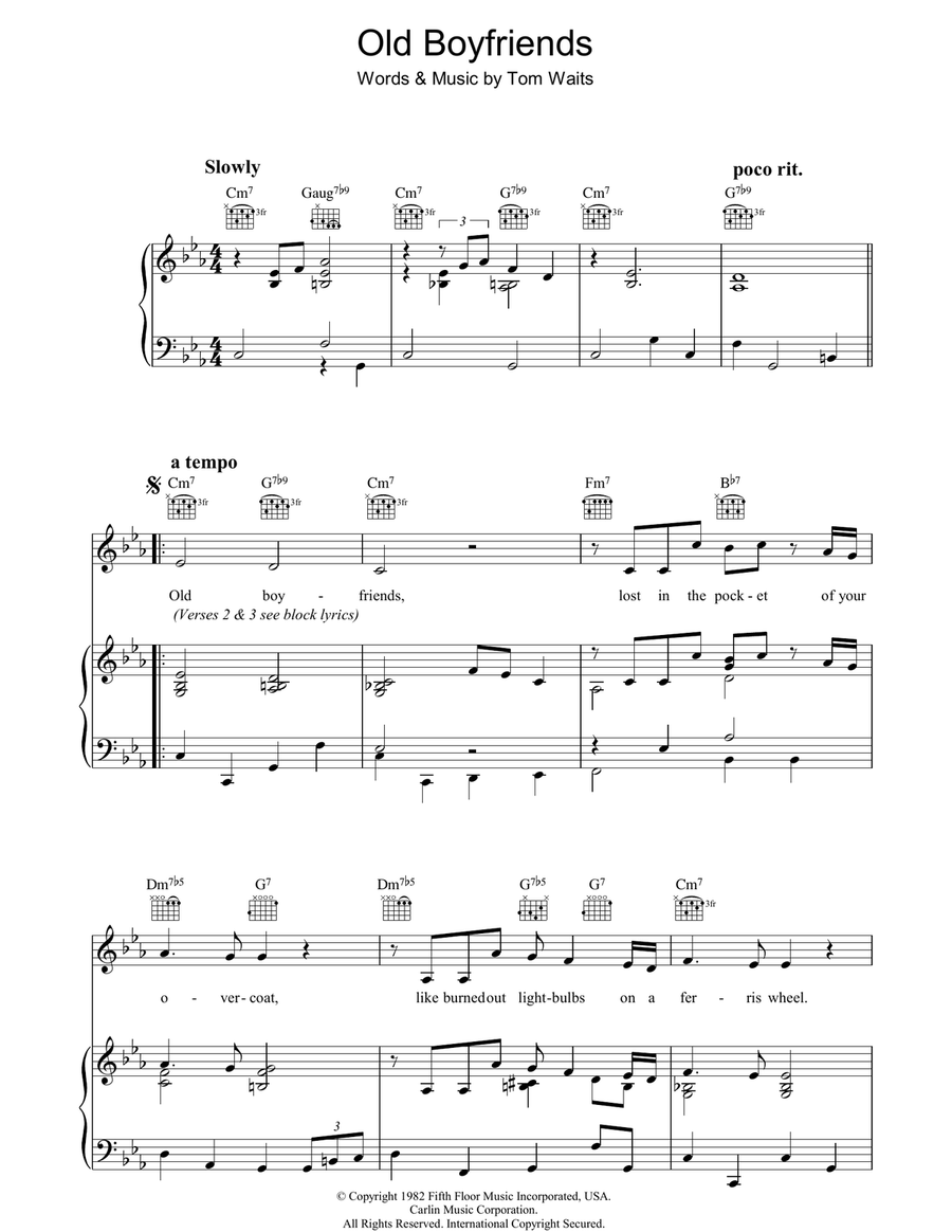 Old Boyfriends Old Boyfriends Piano, Vocal, Guitar scores gallery preview page 1