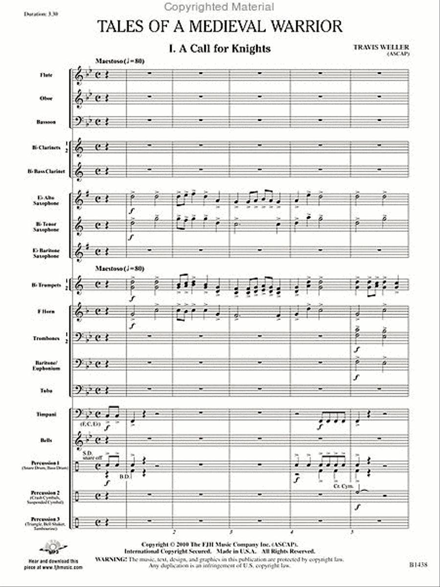 Tales of a Medieval Warrior Concert Band scores gallery preview page 2