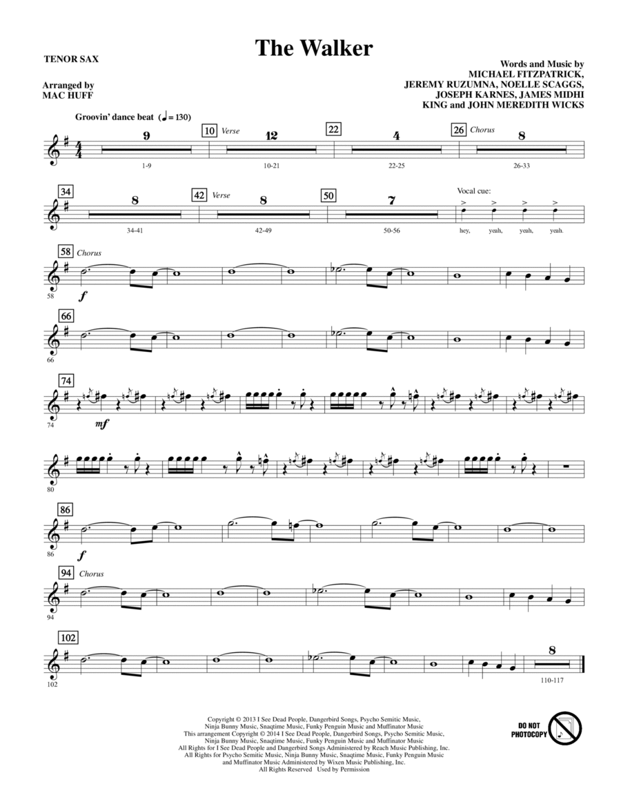The Walker - Tenor Sax Choir scores gallery preview page 1