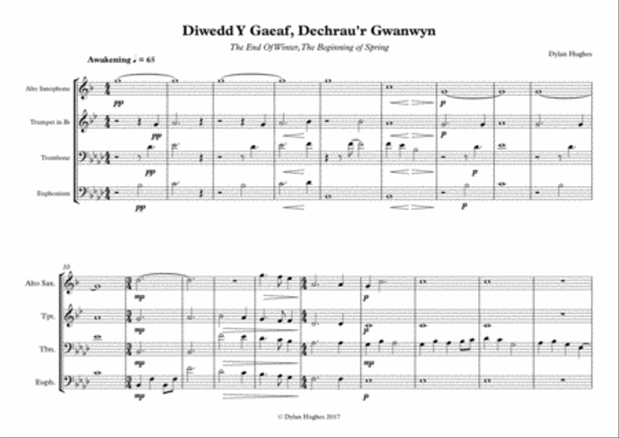 Diwedd y gaeaf, Dechrau'r Gwanwyn (The End of Winter, The Beginning Of Spring) Small Ensemble scores gallery preview page 2