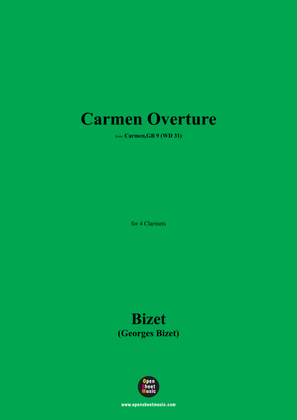 Book cover for Bizet-Carmen Overture,for 4 Clarinets