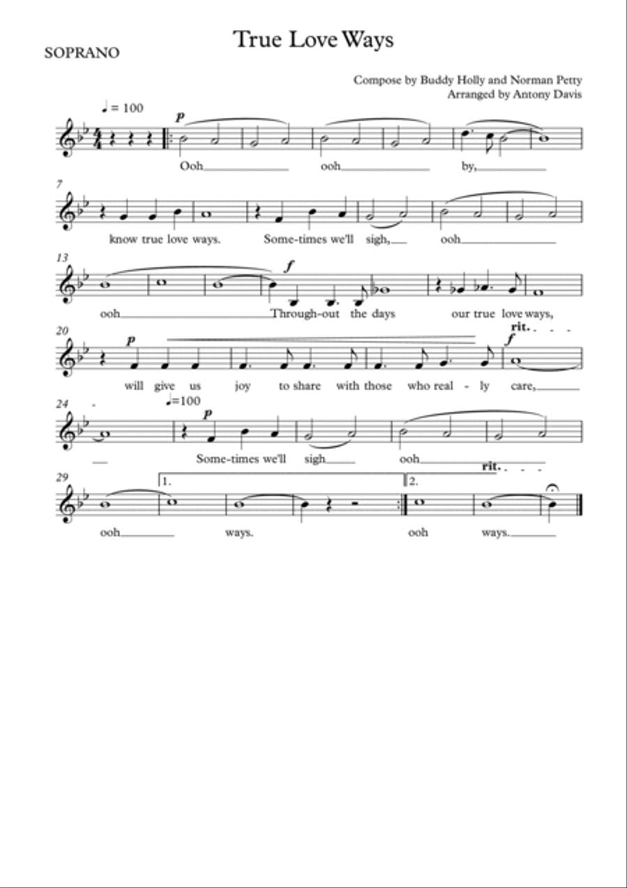 True Love Ways 4-Part scores gallery preview page 4