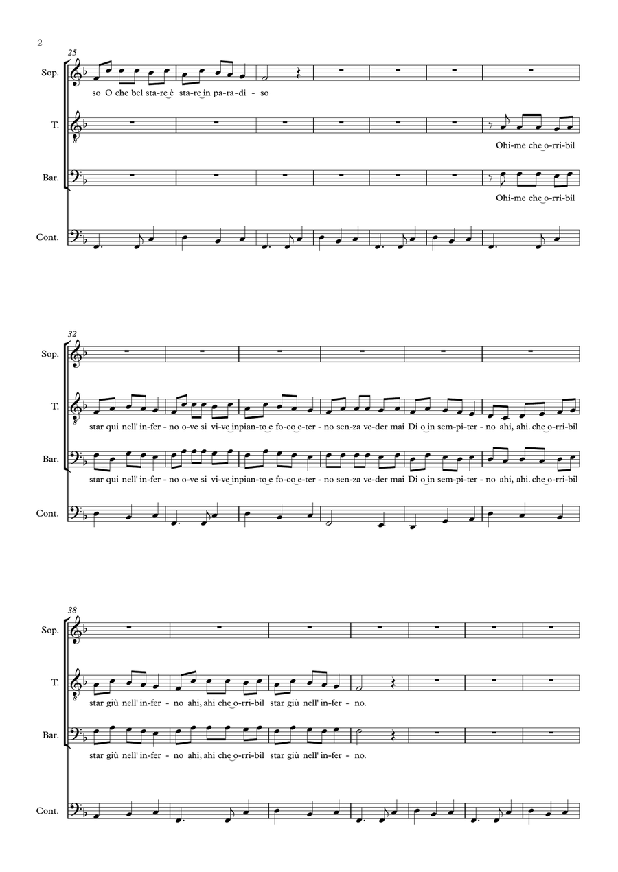 Ciaccona di Paradiso e dell'inferno Vocal Duet scores gallery preview page 2