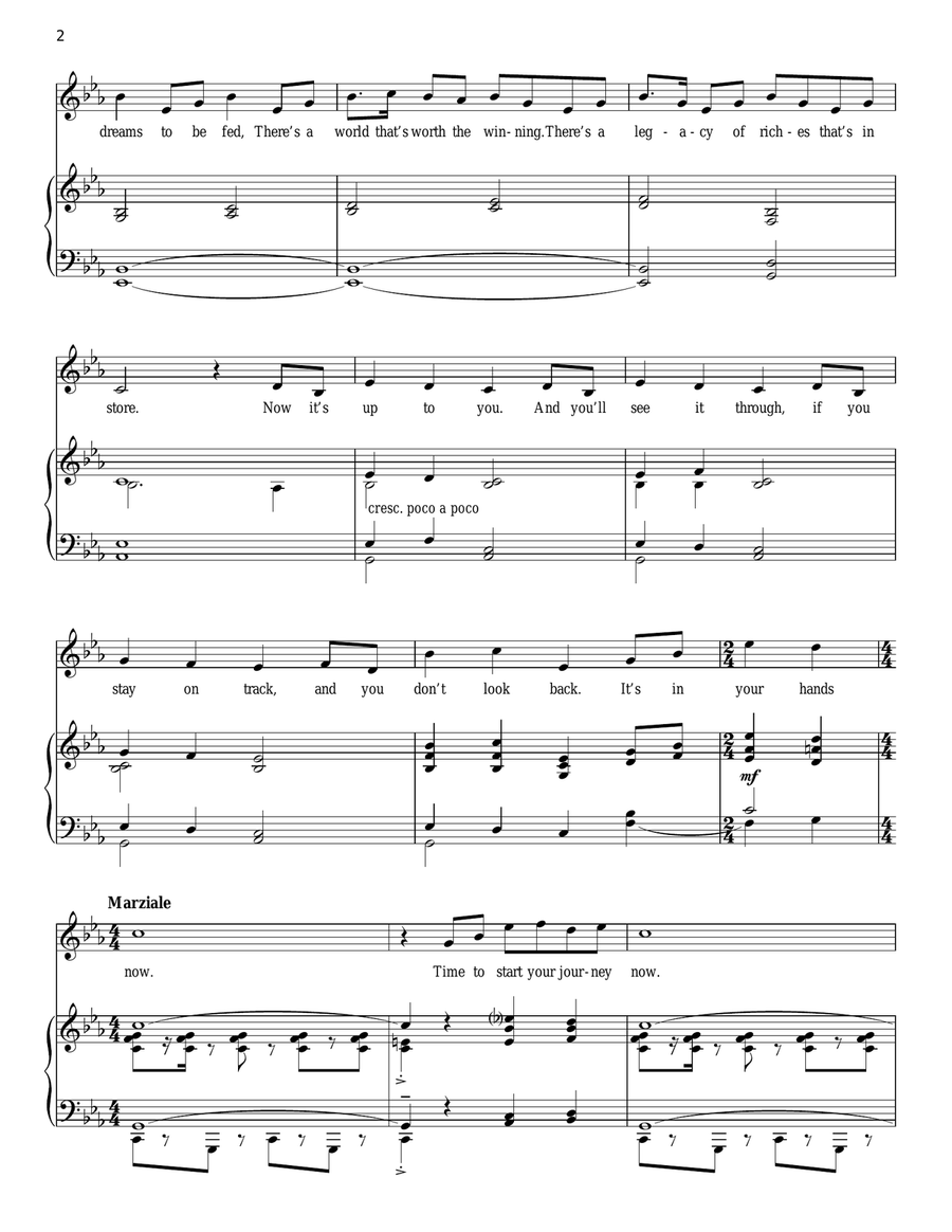 It's In Your Hands Now Piano, Vocal scores gallery preview page 2