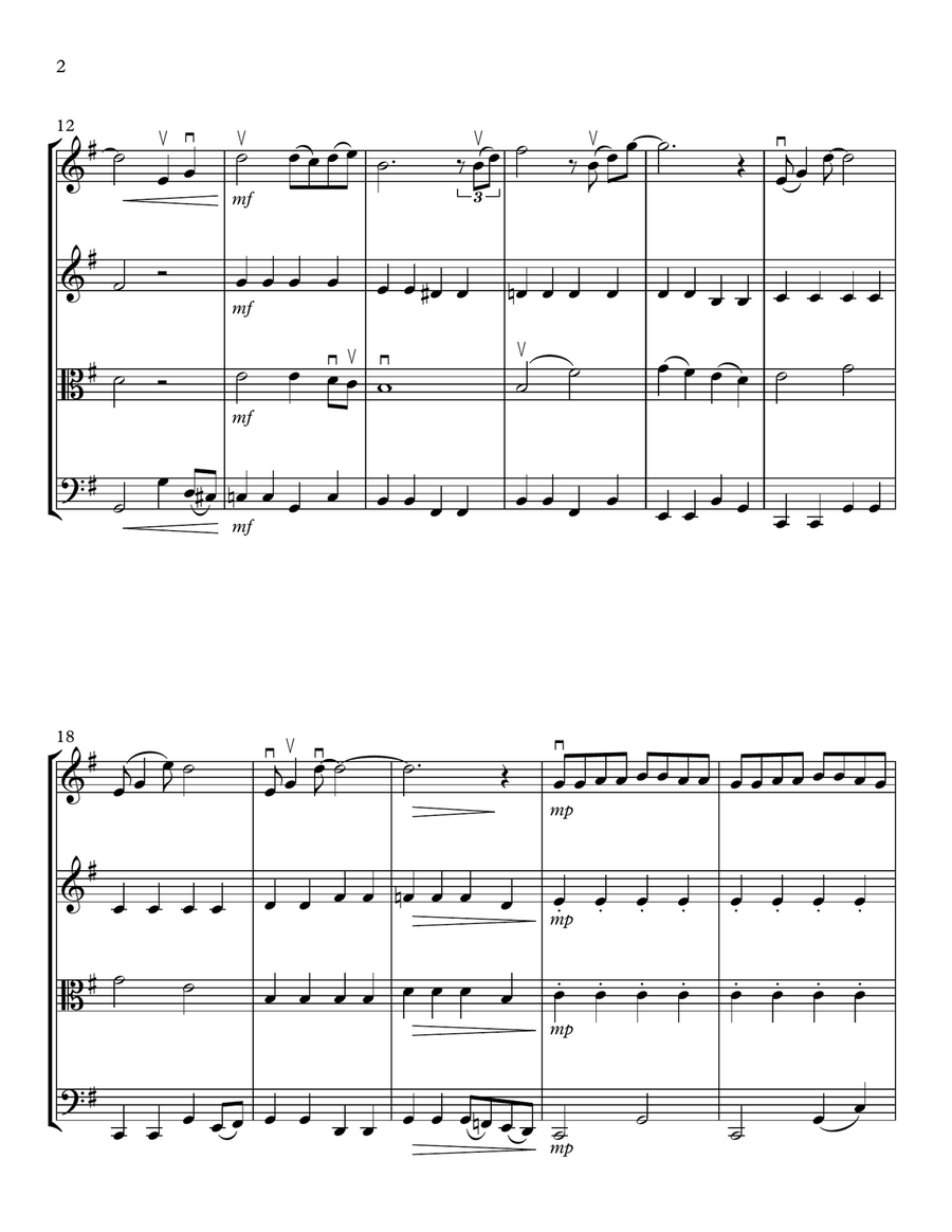 (they Long To Be) Close To You String Quartet scores gallery preview page 2