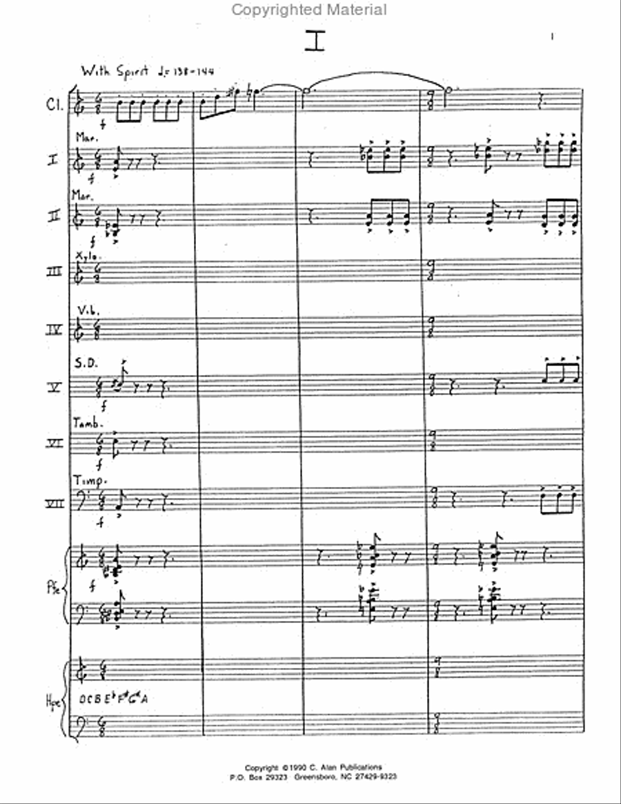 Five Pieces for Clarinet & Percussion Orchestra Percussion Ensemble scores gallery preview page 2
