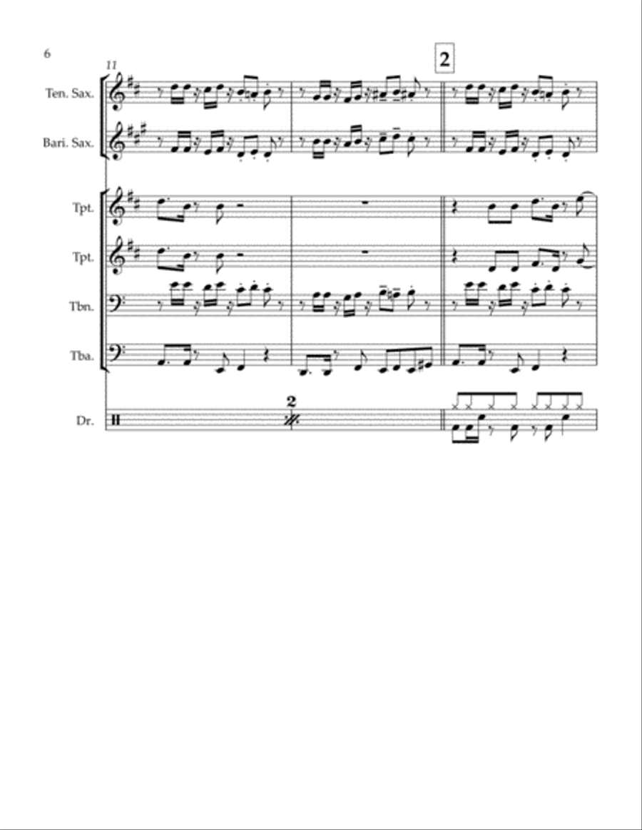 Flight of the Cassowary (for NOLA brass band) Brass Band scores gallery preview page 6