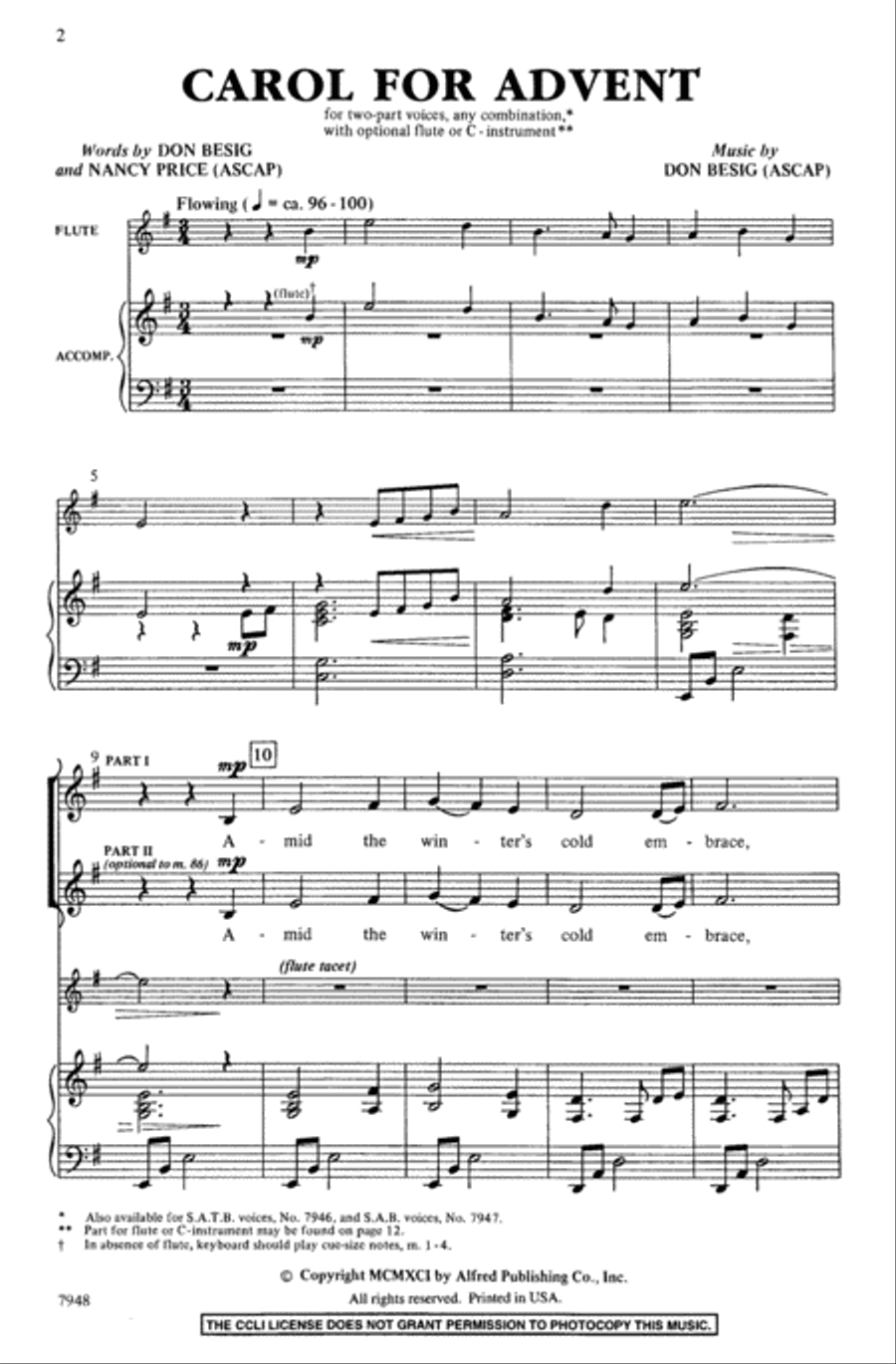 Carol for Advent 2-Part scores gallery preview page 2
