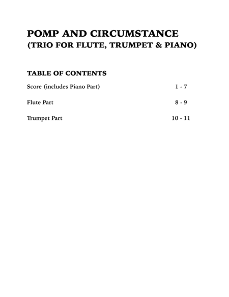 Pomp and Circumstance (Trio for Flute, Trumpet and Piano) image number null