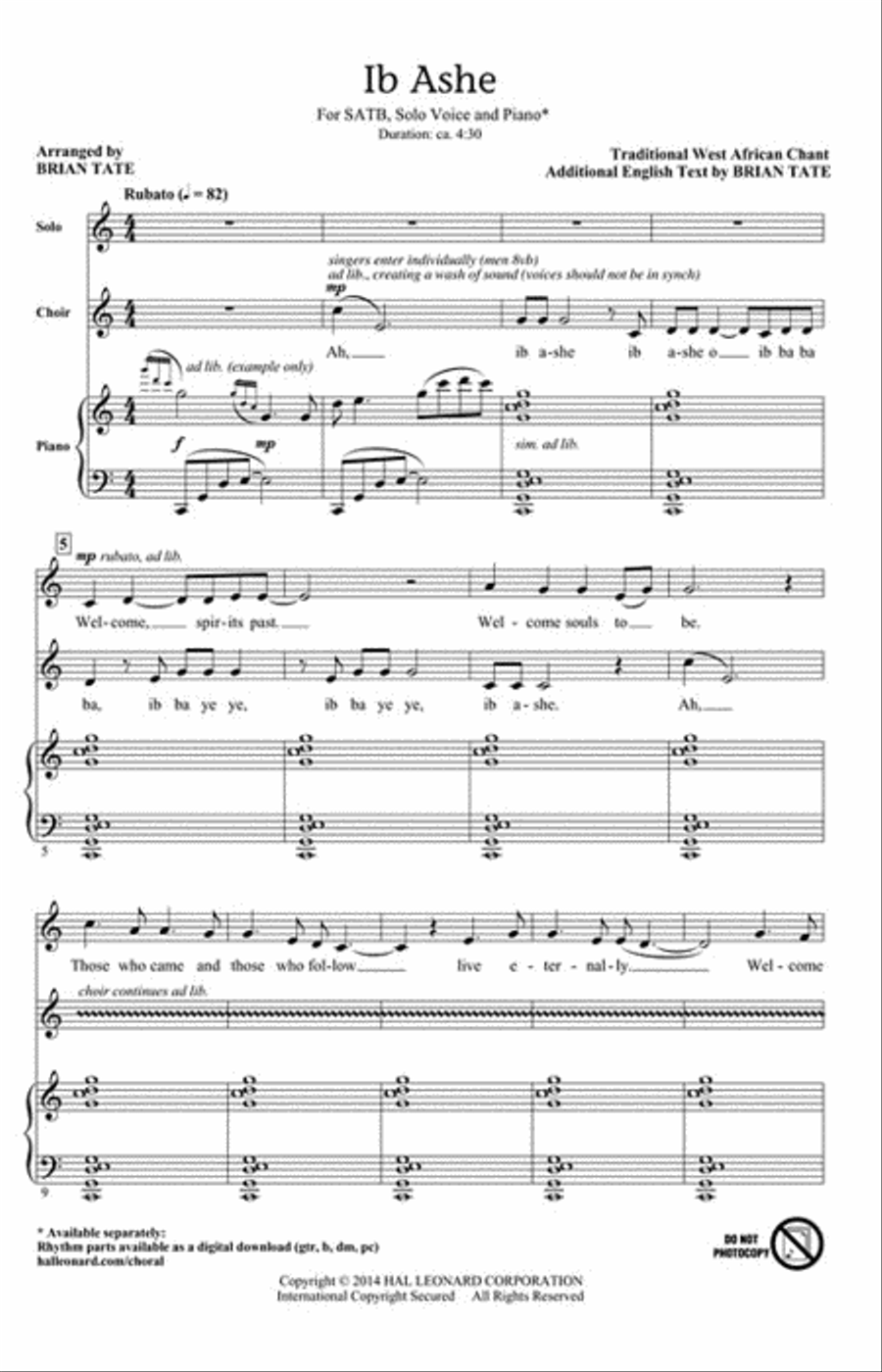 Ib Ashe 4-Part scores gallery preview page 2