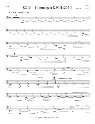 SQ15 ... Hommage à DSCH (2021) for string quartet, cello part
