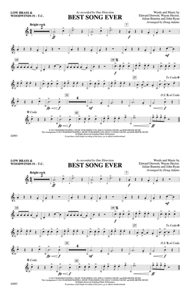 Best Song Ever: Low Brass & Woodwinds #1 - Treble Clef