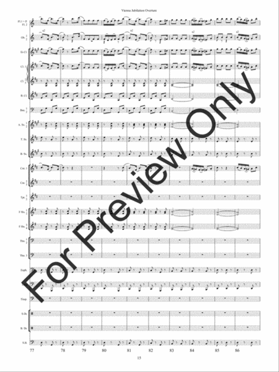 Vienna Jubilation Overture (Score) Concert Band scores gallery preview page 18