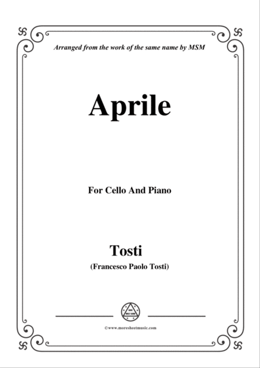 Tosti-Aprile, for Cello and Piano Piano scores gallery preview page 1