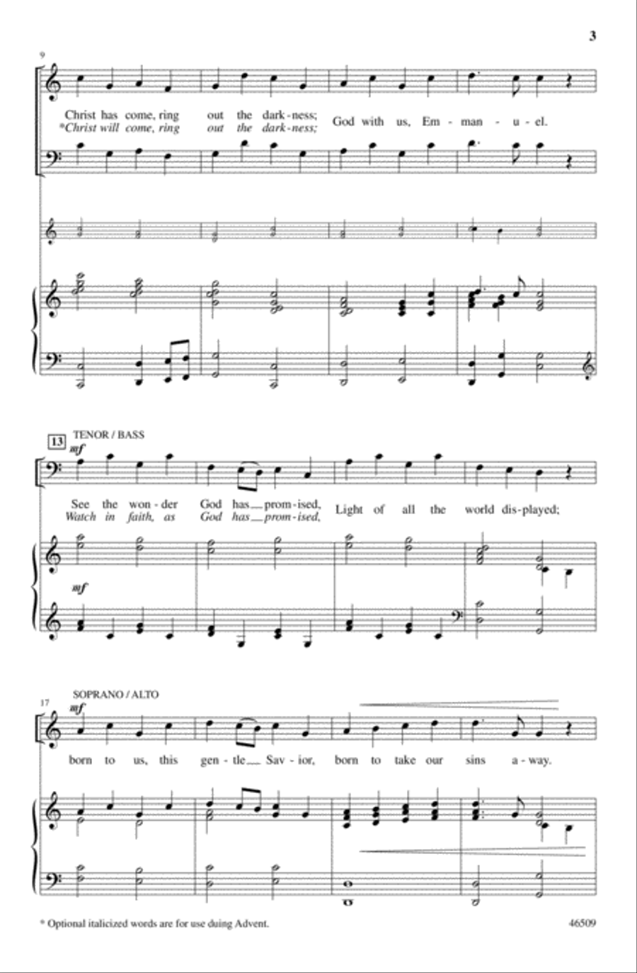 Ring the Christmas Bells 4-Part scores gallery preview page 3
