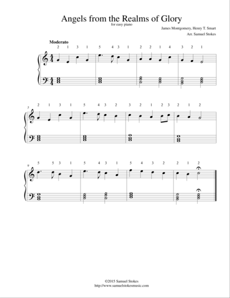 Angels from the Realms of Glory - for easy piano Easy Piano scores gallery preview page 1