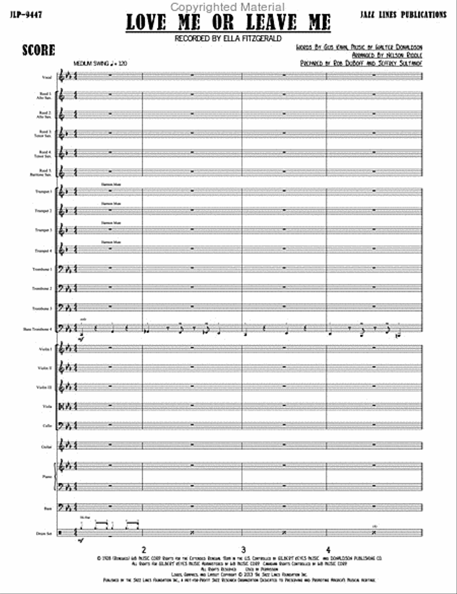 Love Me Or Leave Me Love Me Or Leave Me Orchestra scores gallery preview page 4