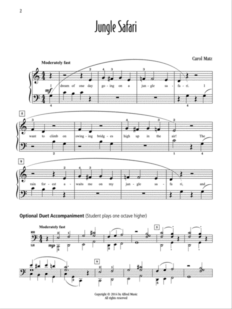 Jungle Safari Easy Piano scores gallery preview page 2