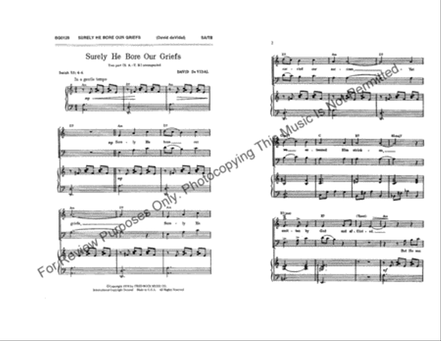 Surely He Bore Our Griefs 4-Part scores gallery preview page 2