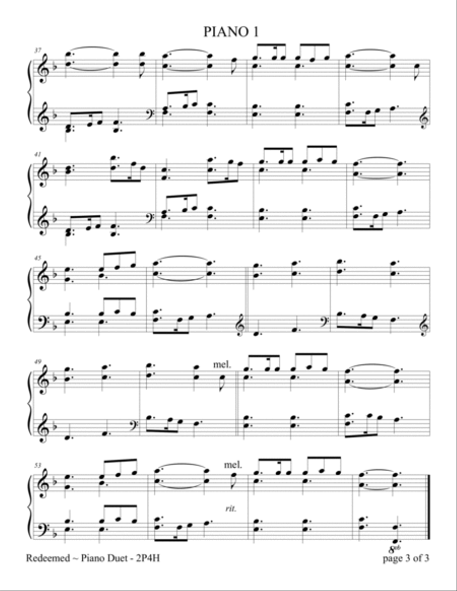 Redeemed, How I Love to Proclaim It (2 Pianos, 4 Hands Duet) 2 Pianos, 4-Hands scores gallery preview page 5
