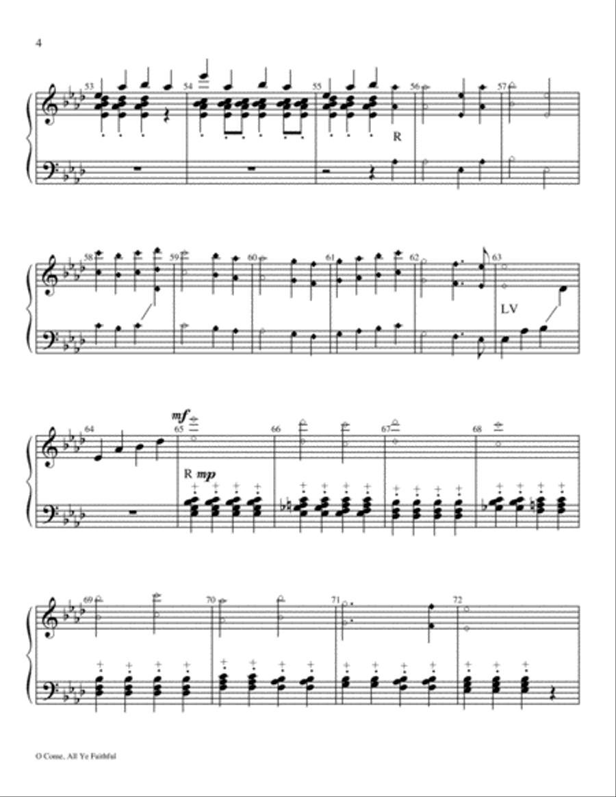 O Come, All Ye Faithful 4-Part scores gallery preview page 5