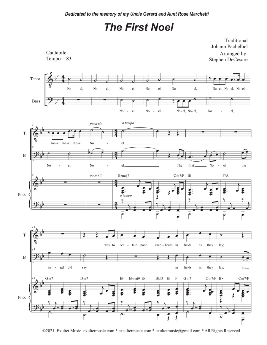 The First Noel (Duet for Tenor and Bass solo)