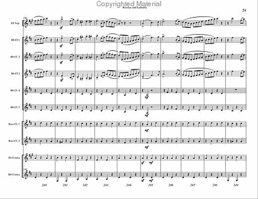 Russlan and Ludmilla Overture Clarinet Choir scores gallery preview page 25