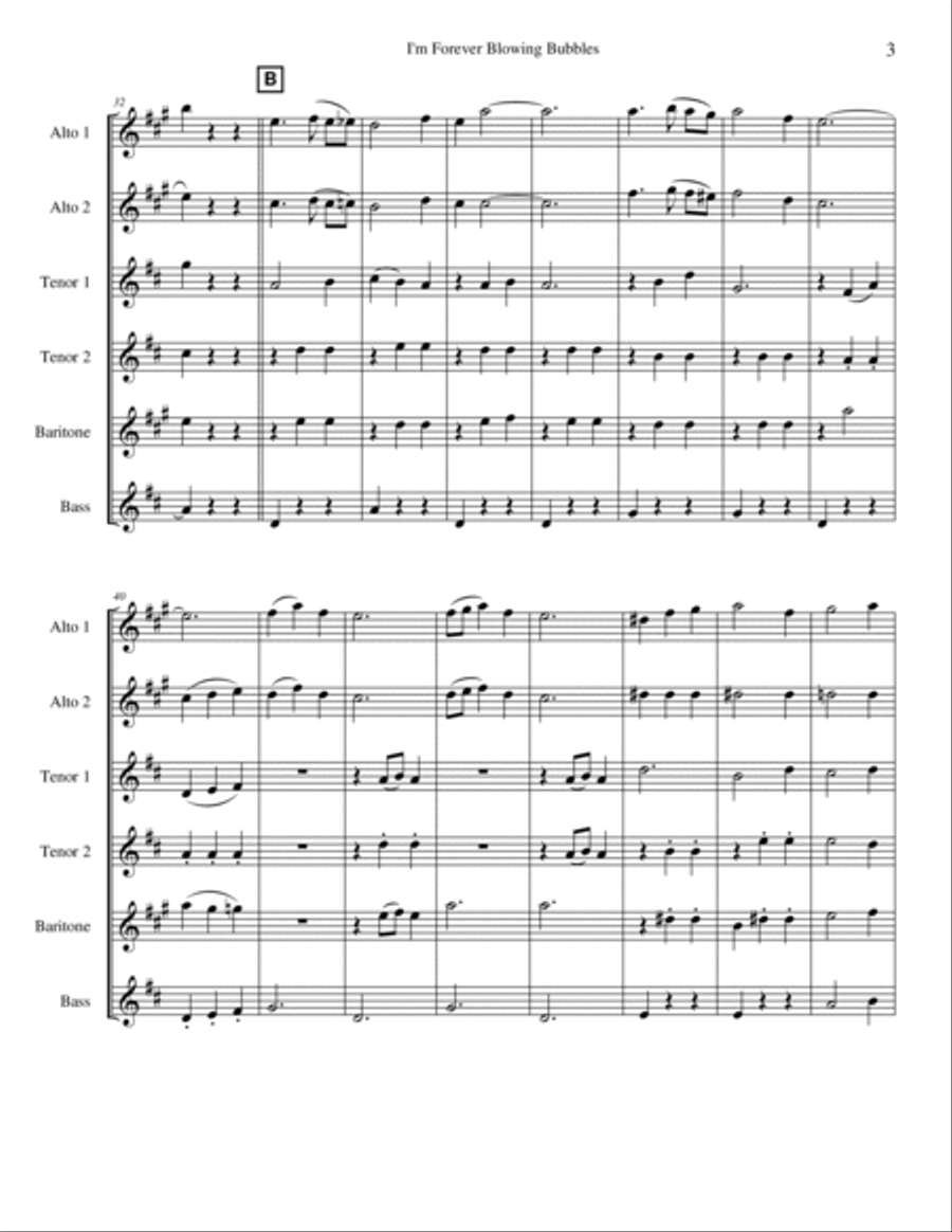 I'm Forever Blowing Bubbles Chamber Music scores gallery preview page 7