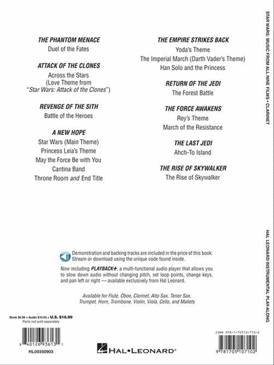 Star Wars – Instrumental Play-Along for Clarinet Clarinet Solo scores gallery preview page 7