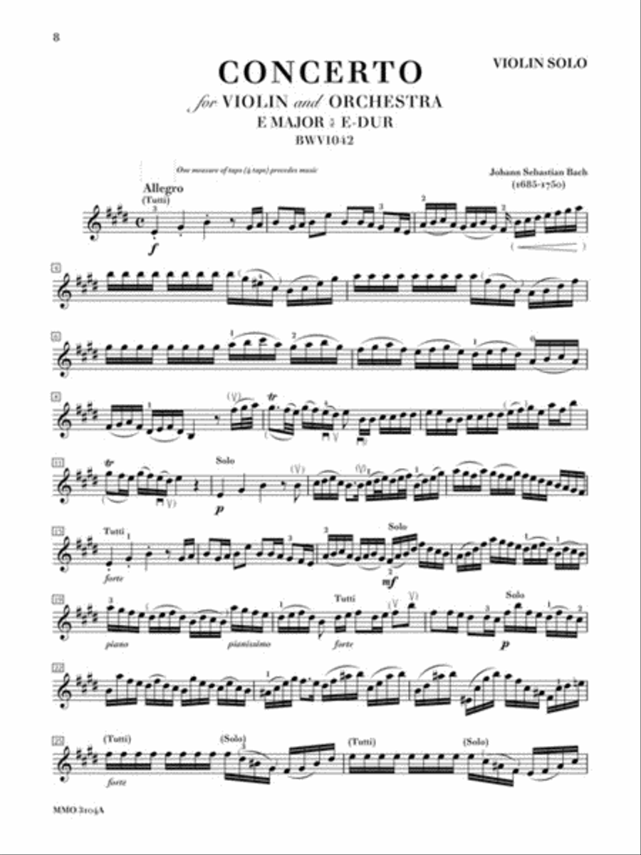 J.S. Bach - Violin Concerto No. 1 in A Minor, BWV1041; Violin Concerto No. 2 in E Major, BWV1042 Violin Solo scores gallery preview page 4