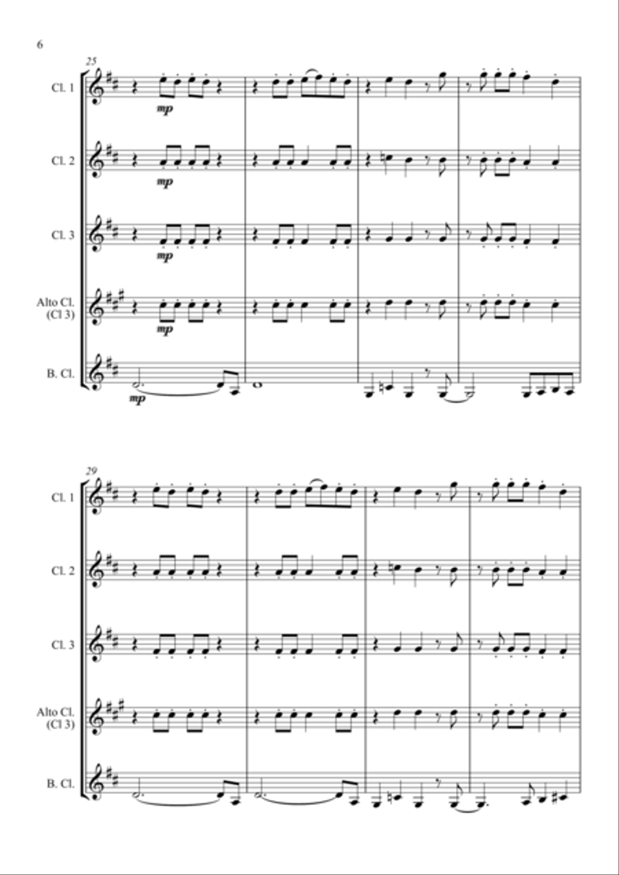 Mamma Mia Clarinet Quartet scores gallery preview page 6
