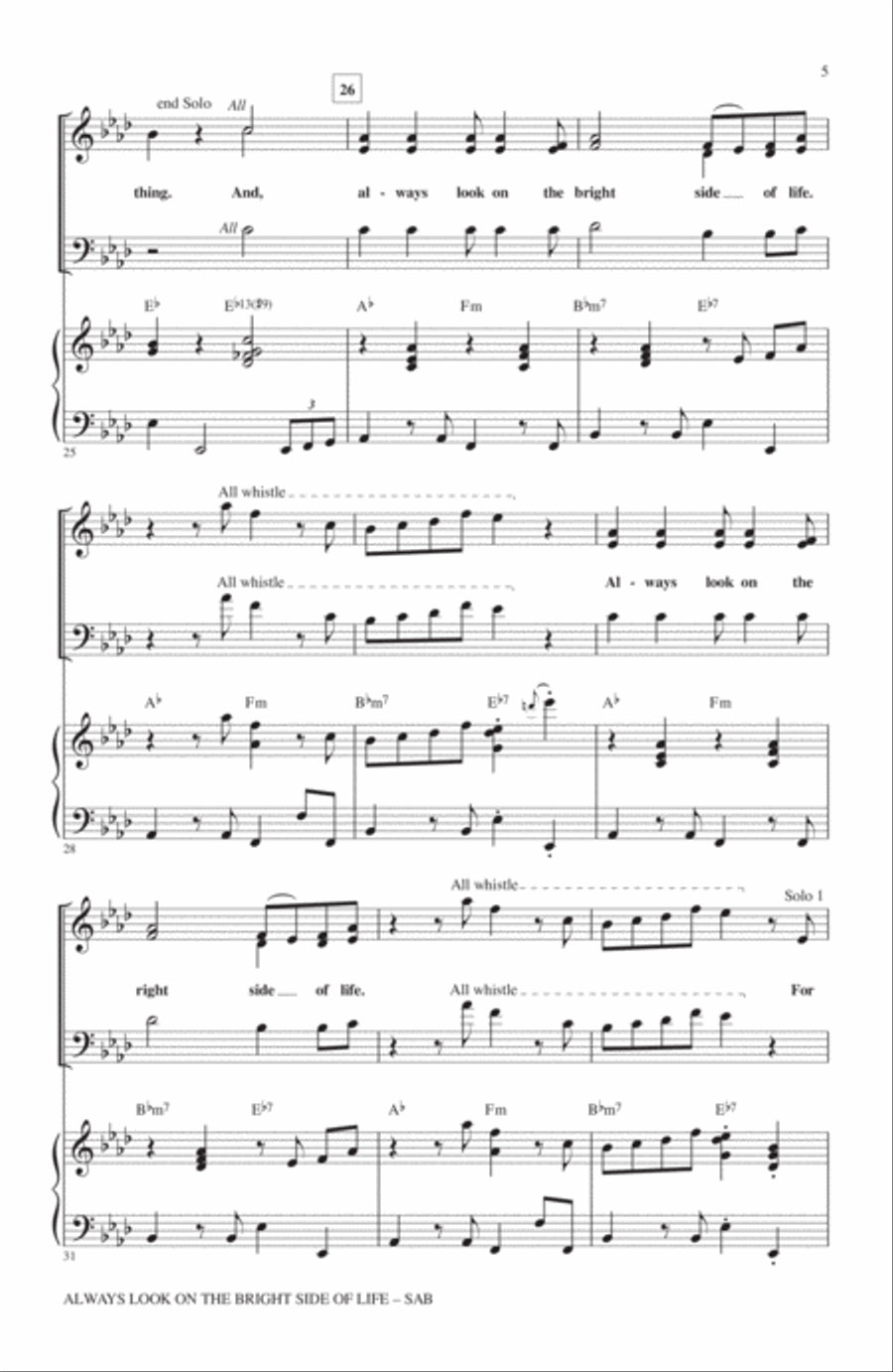 Always Look On The Bright Side Of Life 3-Part scores gallery preview page 4