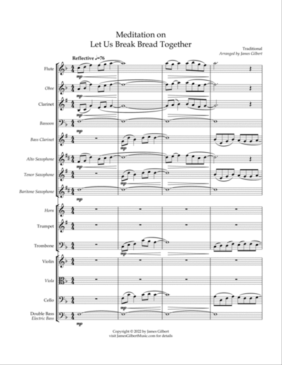 Meditation on Let Us Break Bread Together Full Orchestra scores gallery preview page 4