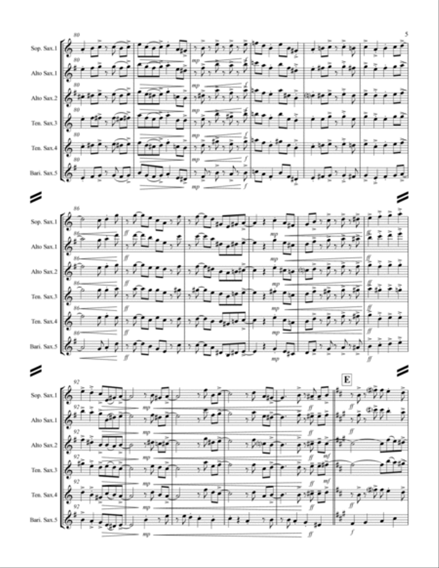 God Rest Ye Merry Gentlemen (for Saxophone Quintet SATTB or AATTB) Saxophone Quintet scores gallery preview page 6