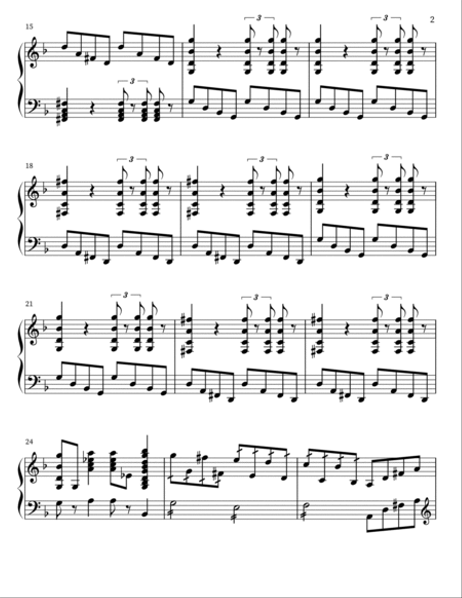 Wind Overture Piano Solo scores gallery preview page 2
