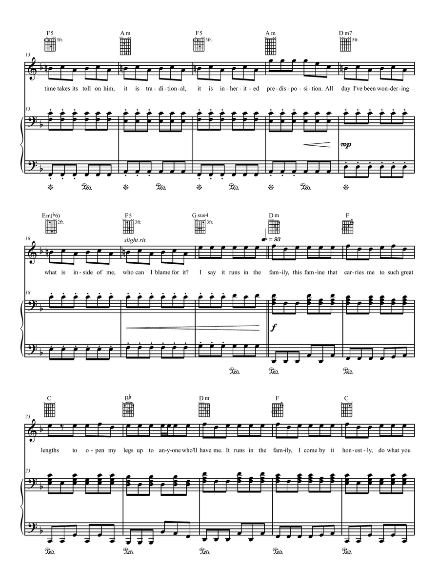 Runs In The Family Piano, Vocal, Guitar scores gallery preview page 2