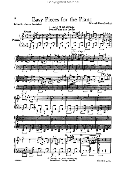 Easy Pieces for the Piano (including 2 Pieces for Piano Duet)