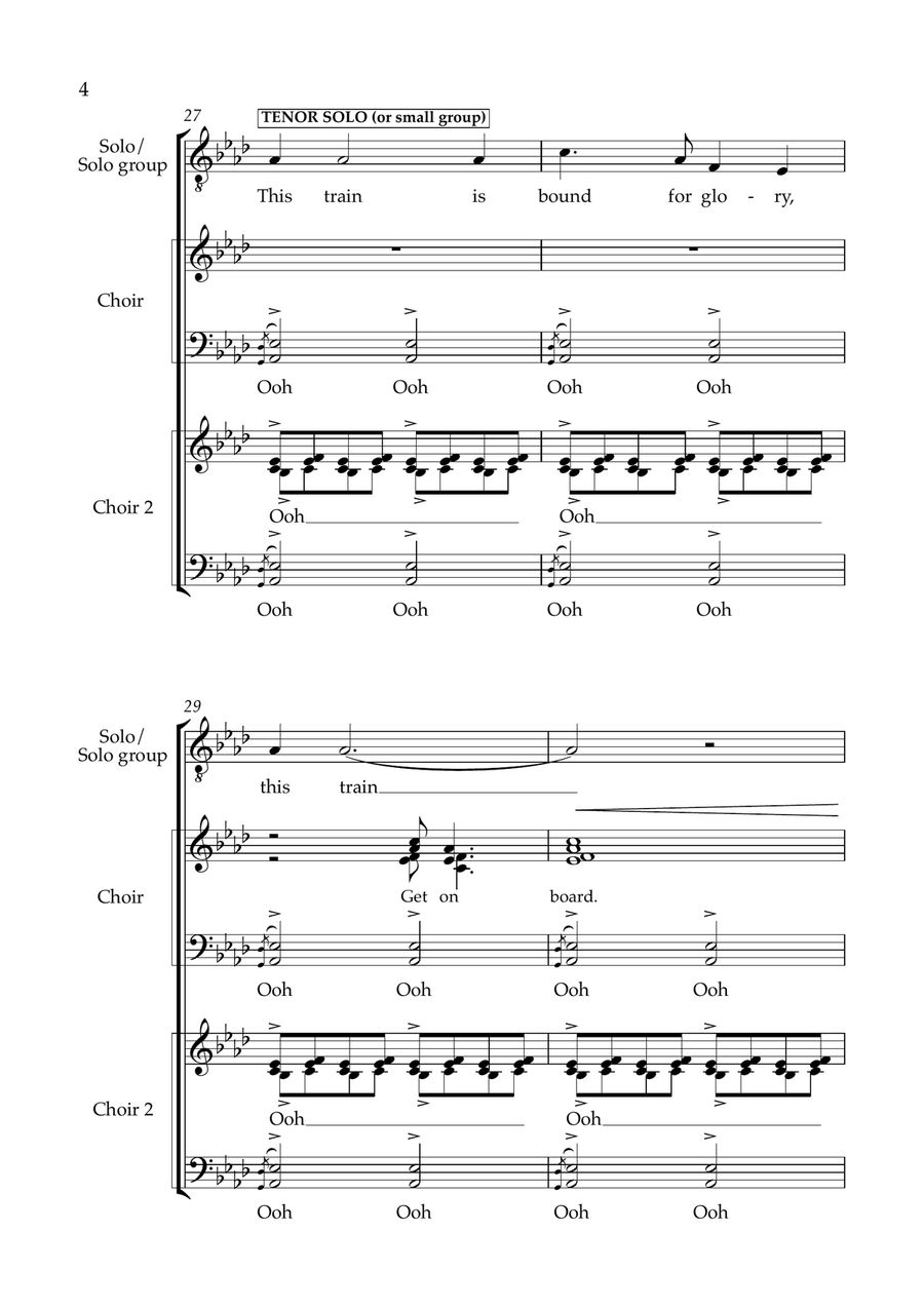 The Gospel Train 4-Part scores gallery preview page 6