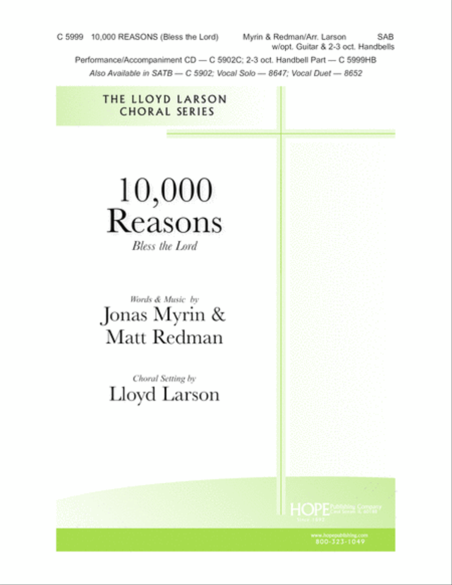 10,000 Reasons (Bless the Lord) 4-Part scores gallery preview page 2