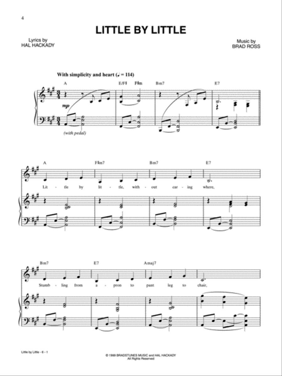 Little by Little Piano, Vocal, Guitar scores gallery preview page 1