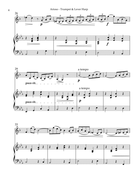 Arioso, Duet for Bb Trumpet & Lever Harp image number null