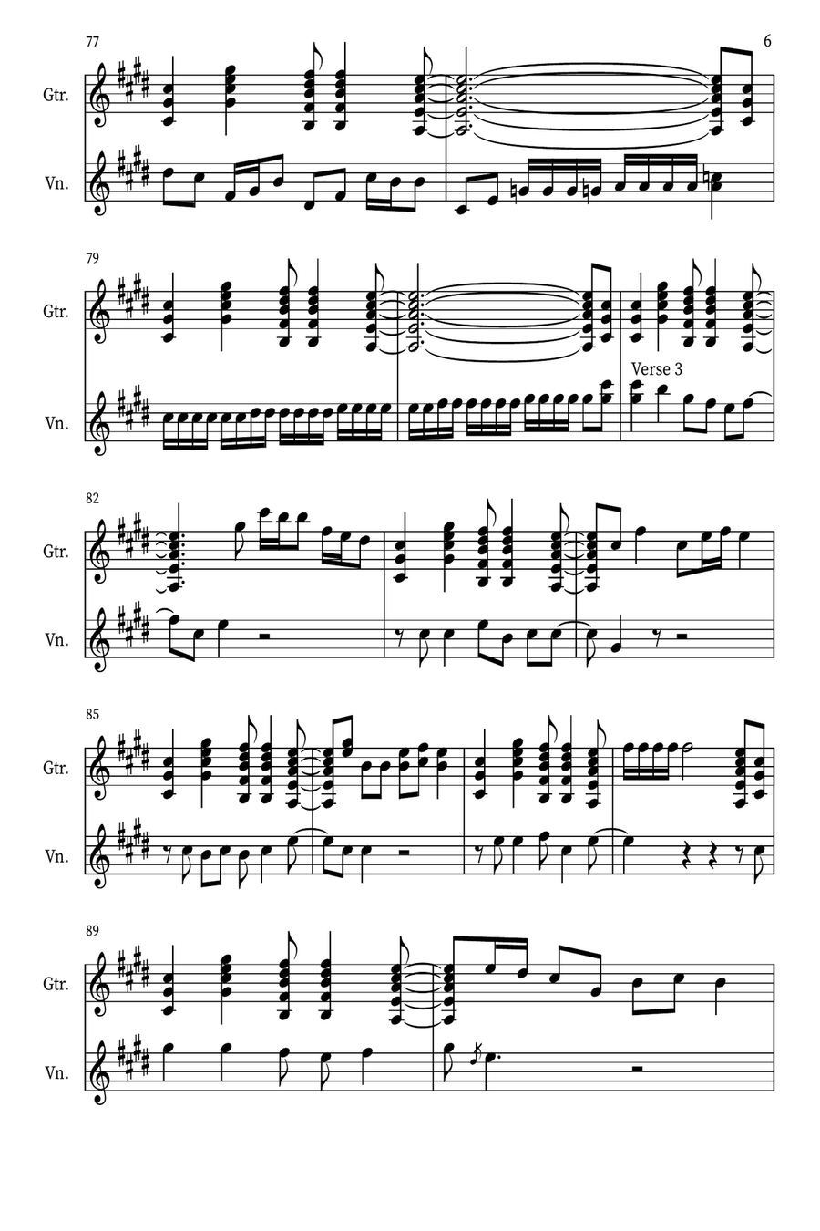 All Along The Watchtower String Duet scores gallery preview page 6