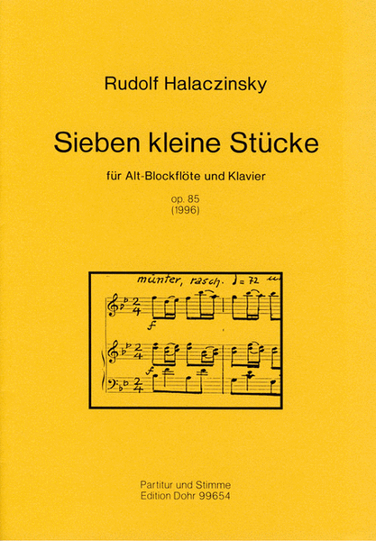 Sieben kleine Stücke für Alt-Blockflöte und Klavier op. 85 (1996)
