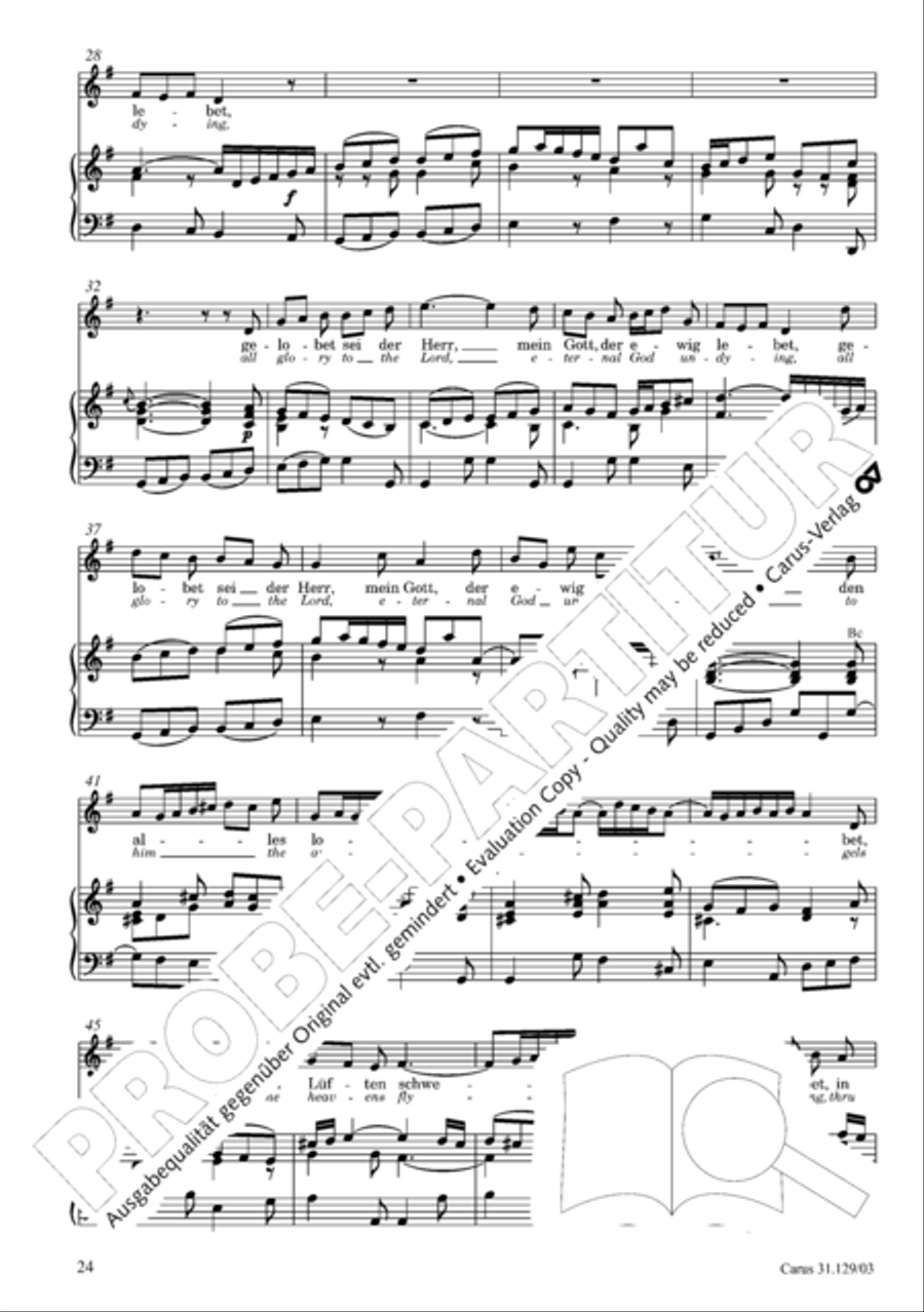 All glory to the Lord, our God (Gelobet sei der Herr, mein Gott) 4-Part scores gallery preview page 27
