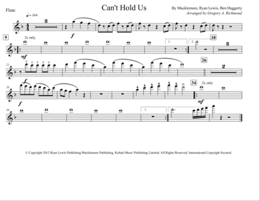 Can't Hold Us Marching Band scores gallery preview page 5